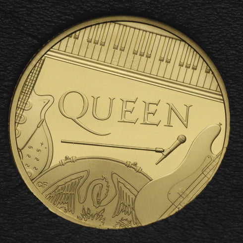 イギリス 2020年 Queen ロックの殿堂 25ポンド(1/4oz)金貨 裸(記念切手付き)